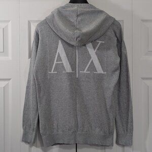 Armani Exchange Full-Zip Grey Hoodie Sweater